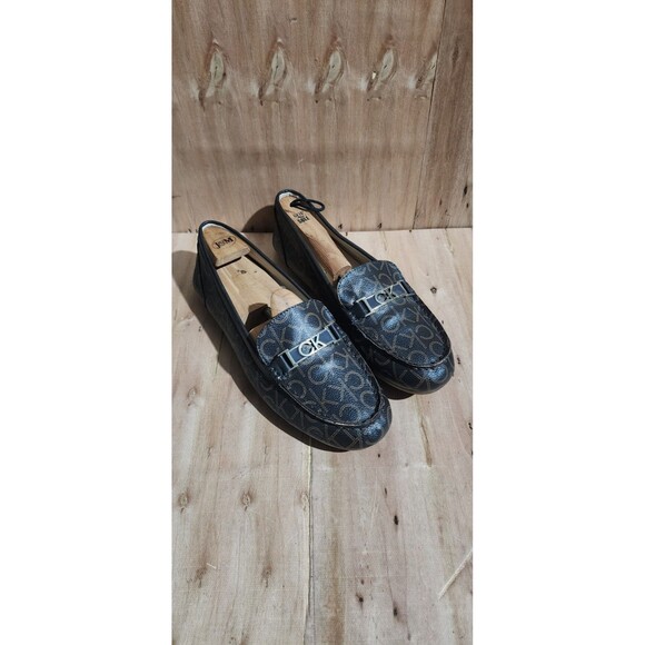 Calvin Klein Linca brown monogram flat loafer 11 - Picture 1 of 8